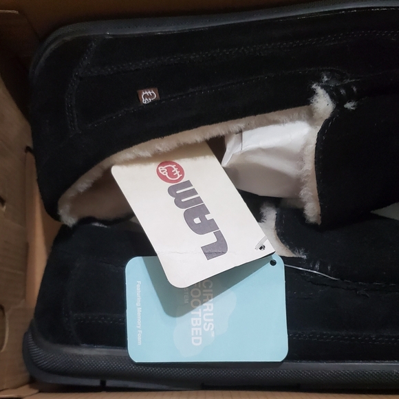 New $60 LAMO LEWIS Real Australia SHEEPSKIN WOOL SUEDE Slippers MEN 14 NIB NWT - Picture 4 of 7